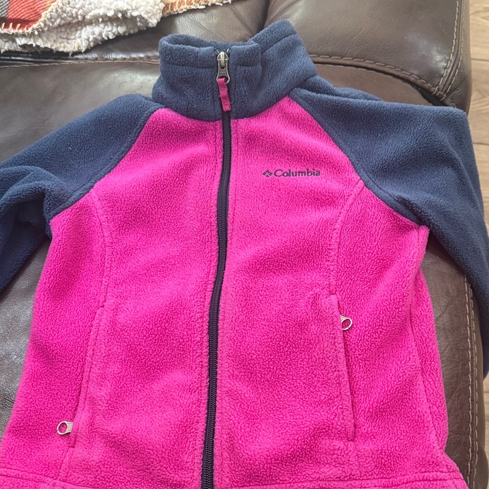 Columbia Kids' Fuchsia and Navy Fleece Jacket